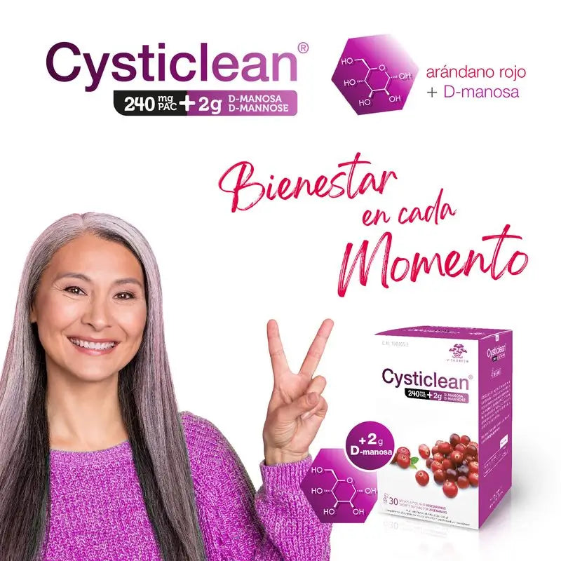 Cysticlean D-Mannose 240 mg Pac, 30 sachets