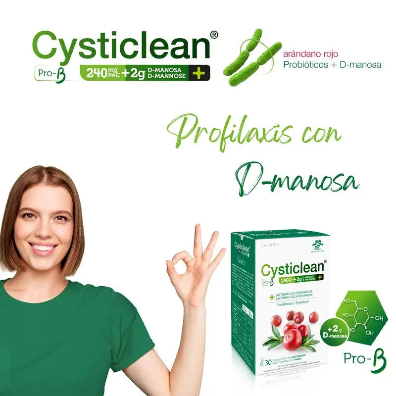 Cysticlean Prob-D Mannose 240 Mg Pac, 30 sachets