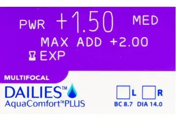 Dailies Aquacomfort Plus Daily Multifocal Lenses , 30 units