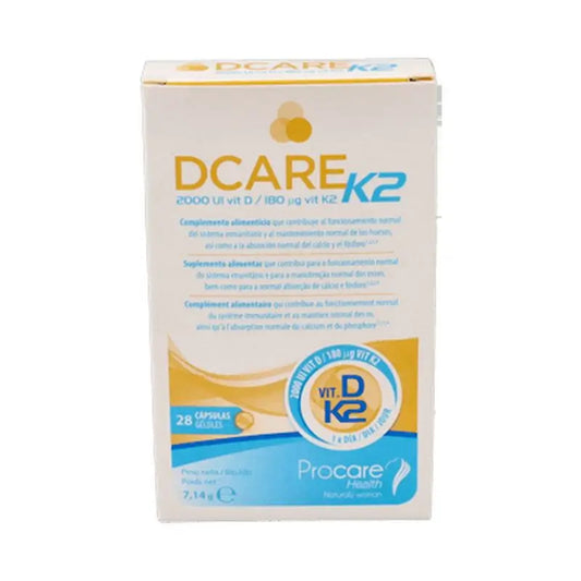 Dcare K2 2000 Iu Vitamin D3, 28 pearls