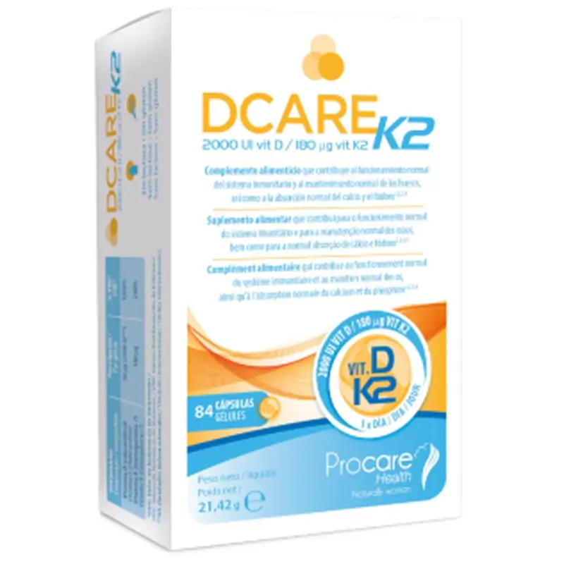 Dcare K2 2000 Iu Vitamin D3, 84 pearls