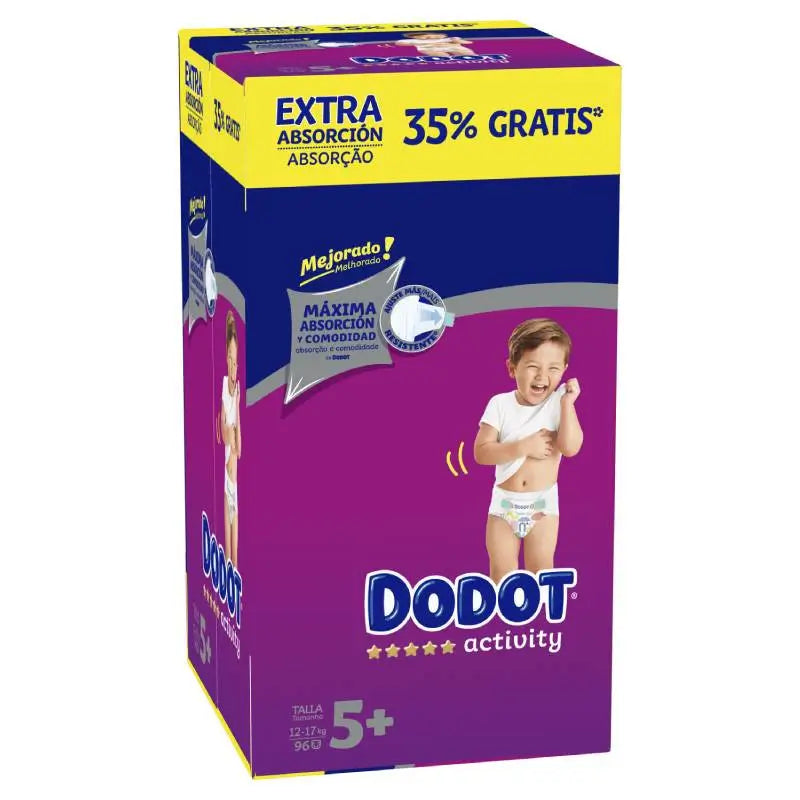 Dodot Activity Pañales Talla 5+ (12-17 Kg), 96 unidades