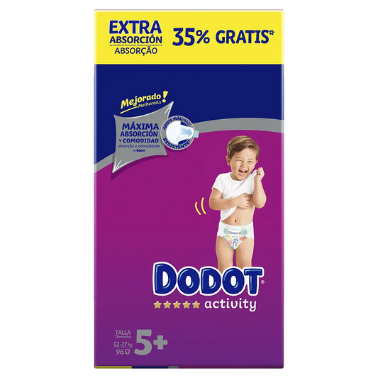 Dodot Activity Pañales Talla 5+ (12-17 Kg), 96 unidades