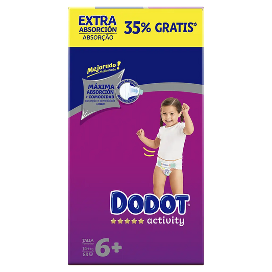 Dodot Activity Pañales Talla 6+ (+14 Kg), 88 unidades