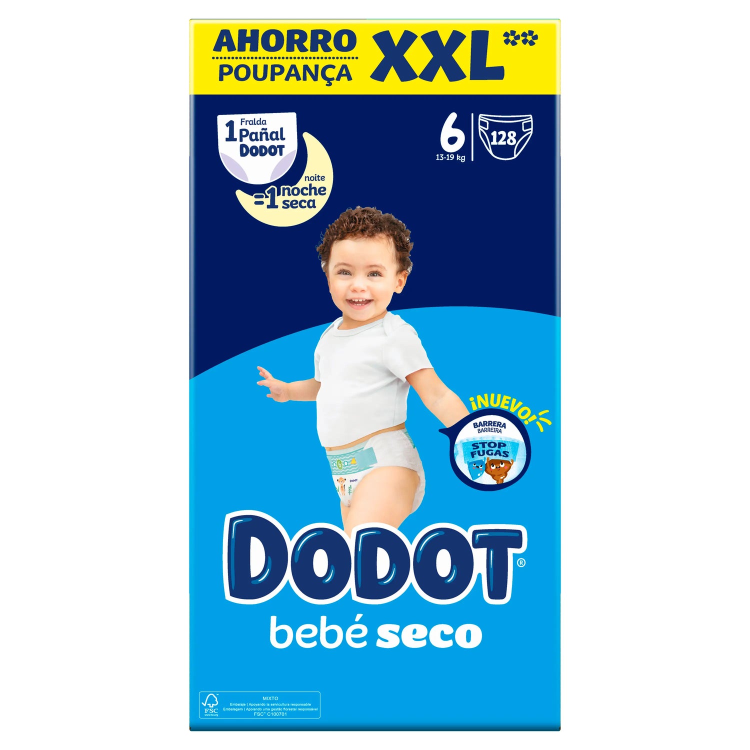 Dodot Bebé-Seco Pañales Talla 6 , 128 unidades