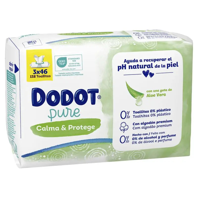 Dodot Pure Soothe & Protect Baby Wipes, 138 wipes