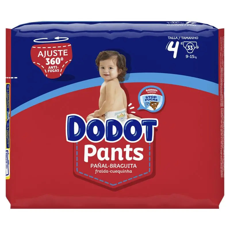 Dodot Pants Pañal-Braguita Talla 4 (9-15 Kg), 33 unidades