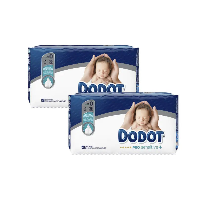 Dodot Pack 2 X Pro Sensitive Pañales Talla 0 (Hasta 3 Kg) 76 Unidades