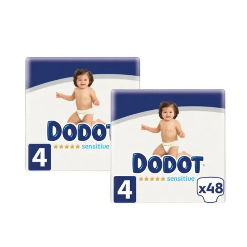 Dodot Pack 2 X Sensitive Value Pack Talla 4 (6-10 Kg), 96 Unidades