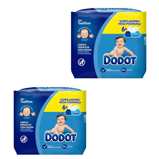 Dodot Pack 2 X Toallitas Para Bebé 6 Paquetes, 384 Toallitas