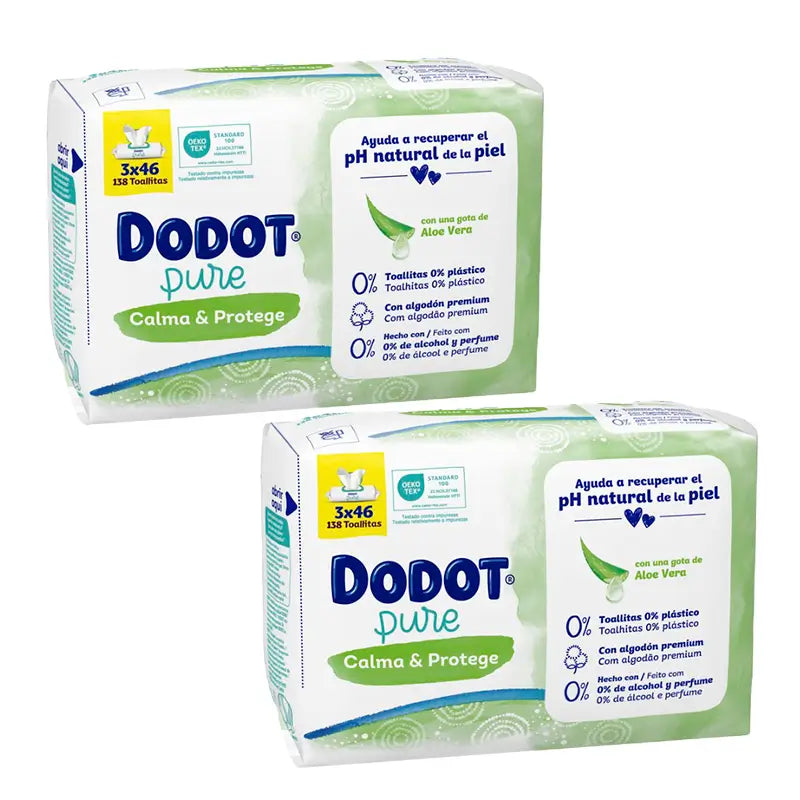 DODOT Pack Toallitas Aloe, 6 X 46