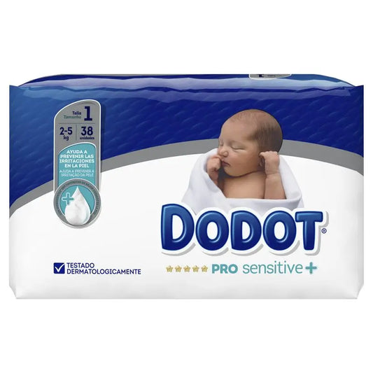 Dodot Pro Sensitive Pañales Talla 1 (2-5 Kg), 38 unidades