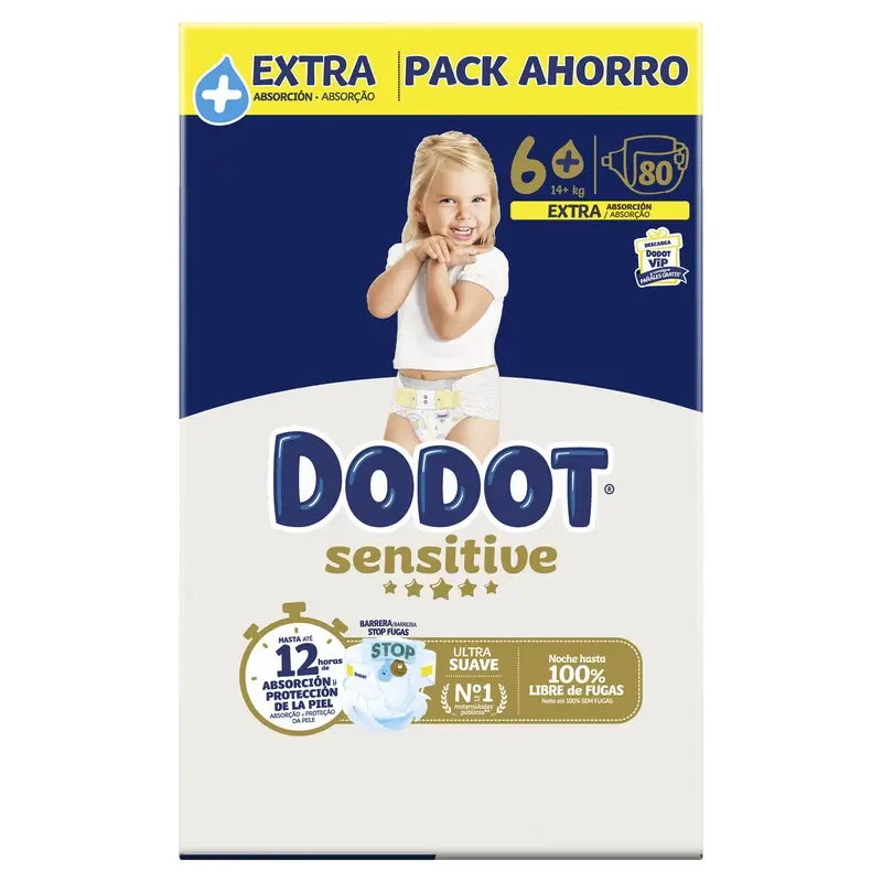 Dodot Sensitive Extra-Box Size 6 - 80 pcs.