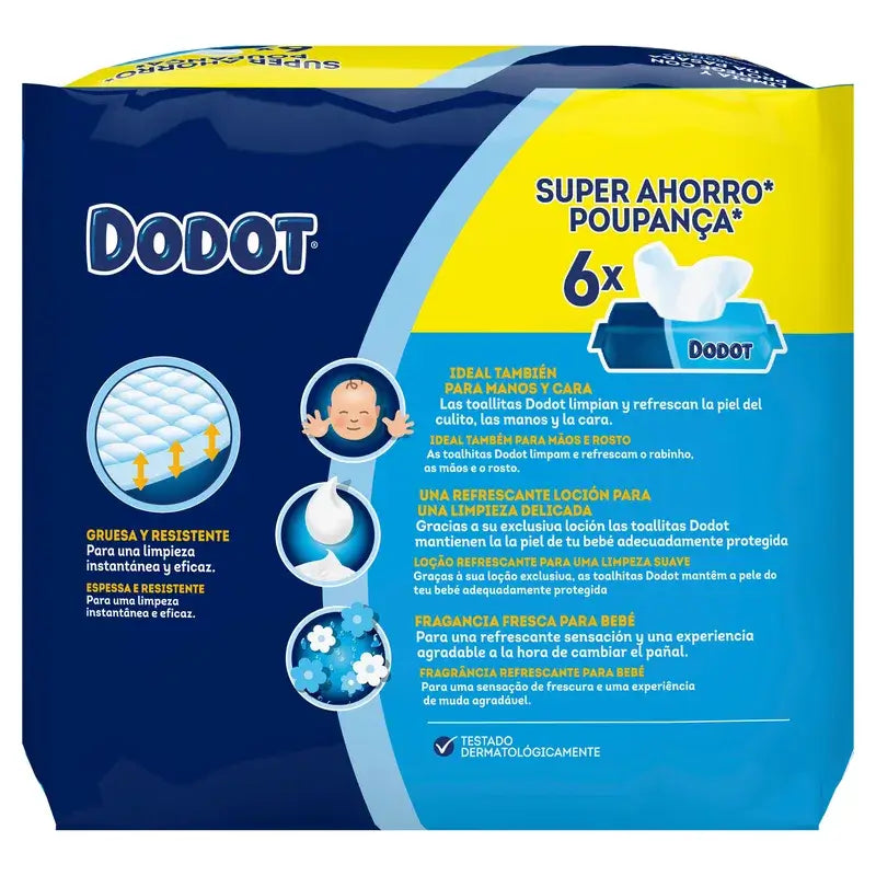 Dodot Baby Wipes 6 Packs, 384 Wipes