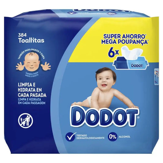 Dodot Baby Wipes 6 Packs, 384 Wipes