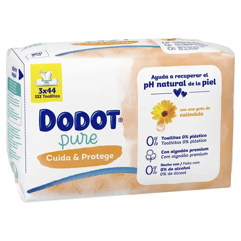 Dodot Pure Care & Protect Baby Wipes, 132 wipes