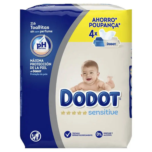 Dodot Sensitive Wipes 4X54 (216 pieces)