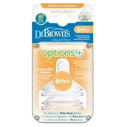 Dr. Brown'S Teat Options B/Nipple Sili Redon N3 +6M 2Un