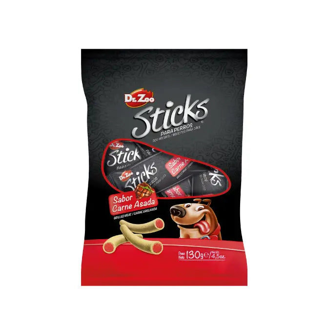 Dr ZOO Perro Mini Sticks Carne Asada 12X130Gr