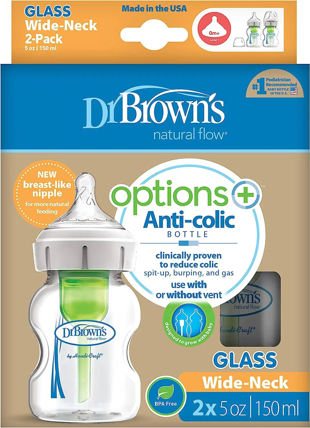 Dr.Brown'S Pack Of 2 Bottles Ba 150 Ml Pp Crystal Options +