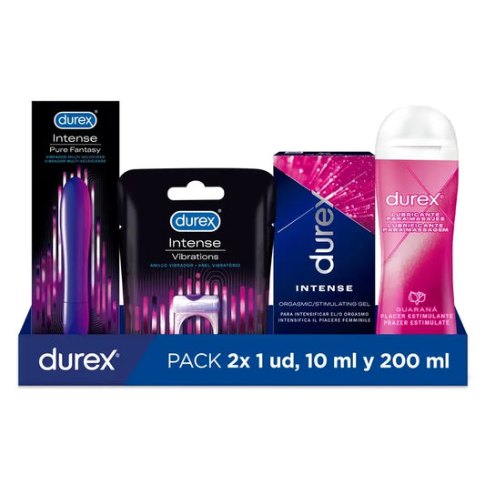 Durex Big Pack Intense Orgasmic Vibrator + Intense Vibrating Ring + Intense Gel + Play Massage Lubricant