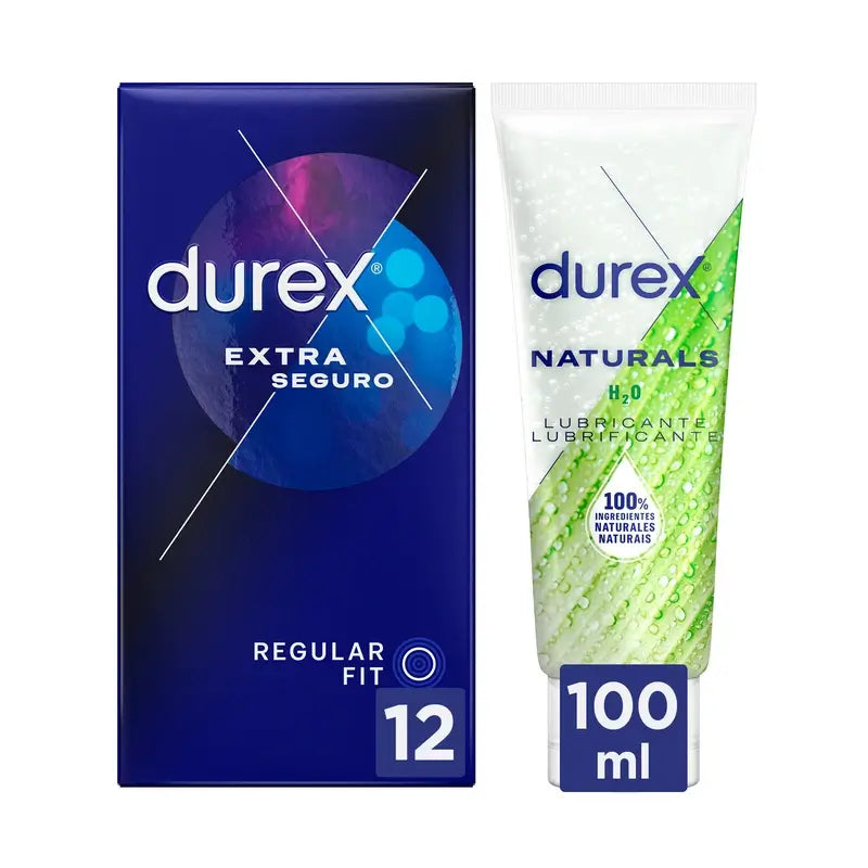 Durex Extra Safe 12 pcs + Naturals Lubricants (Green) 100 ml