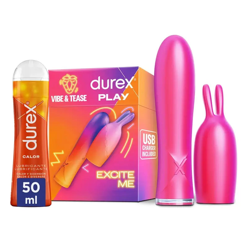 Durex Pack Vibrating Bunny 2 In 1, Vibe & Tease + Warming Lubricant, 50ml