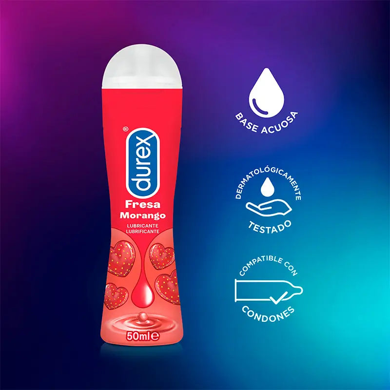 Durex Pack Lubricante Sabor y Aroma Fresa + Anillo Vibrador Intense Orgasmic Diablillo