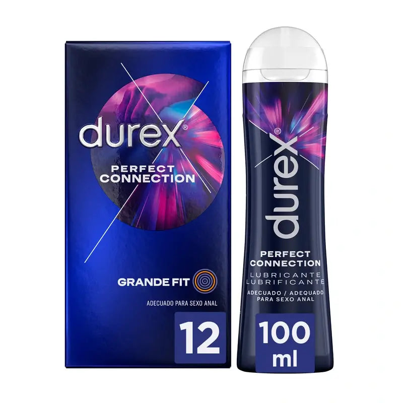 Durex Perfect Connection 12 Pack Condoms + Lubricant 100 ml