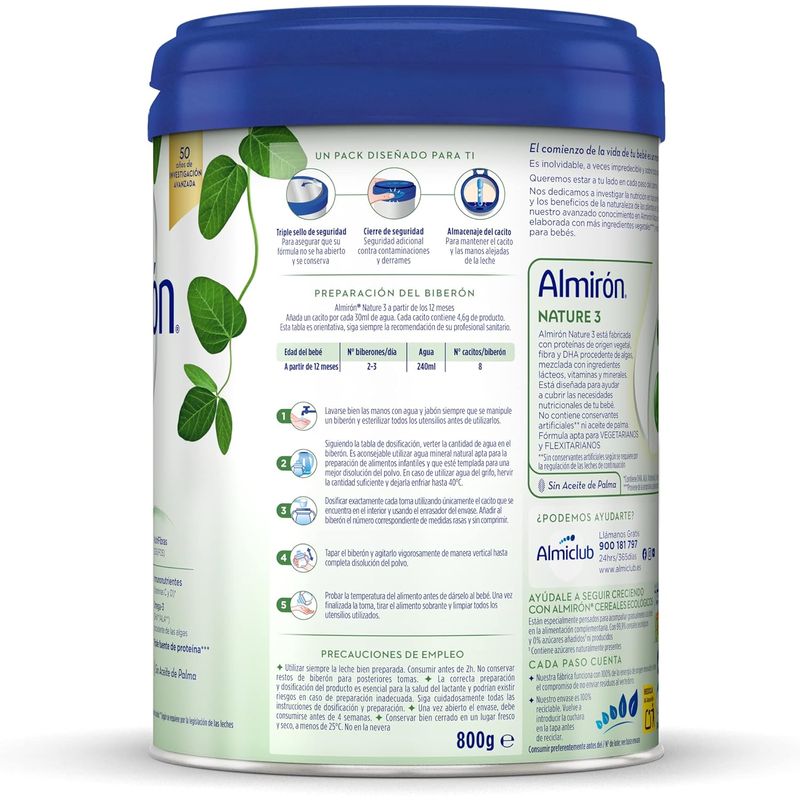 Almiron Nature 3 Growing-up Milk Powder, from 12 months, 800g