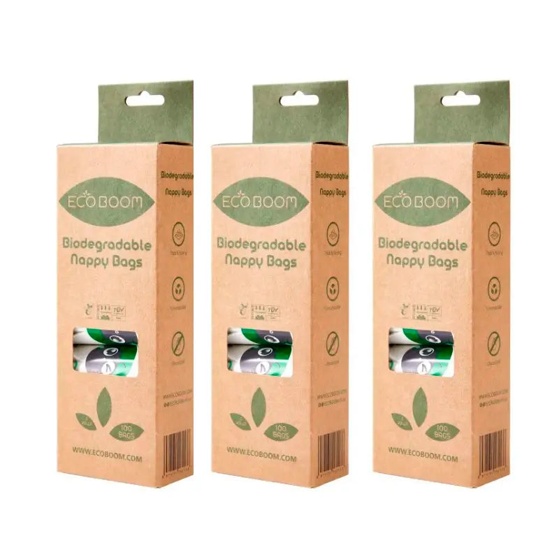 Eco Boom Pack Biodegradable Diaper & Panty Bags, 3 x 100 pcs.