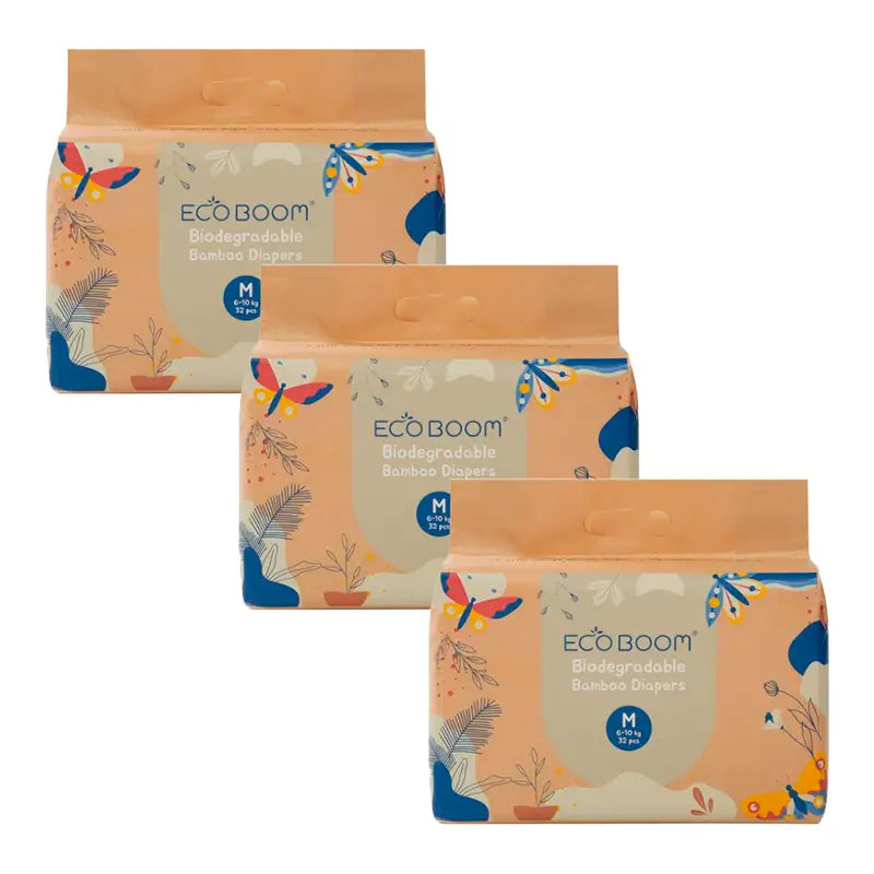 Eco Boom Pack 3X Bamboo Nappy Joy M 3, 96 pcs.