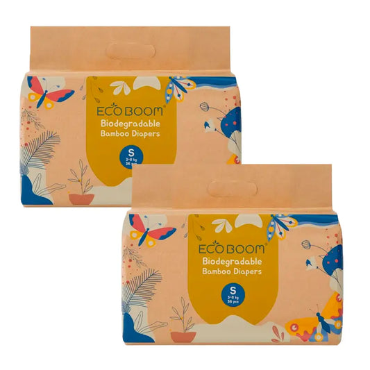 Eco Boom Pack 2X Bamboo Nappy Joy S 2, 72 pcs.