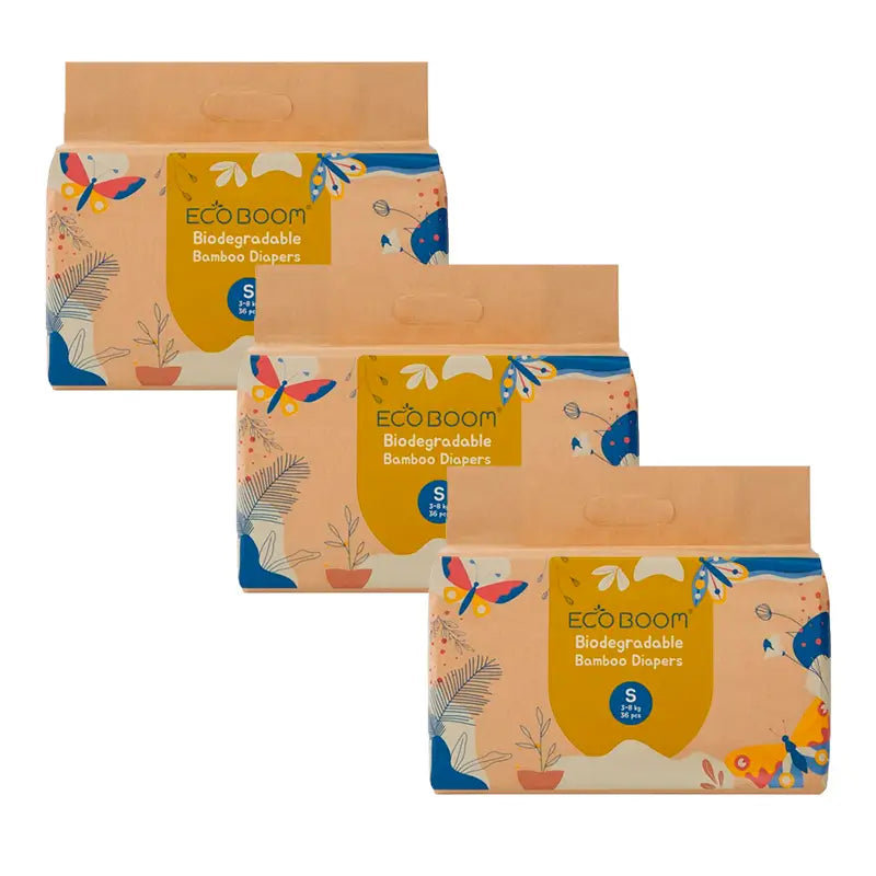 Eco Boom Pack 3X Bamboo Nappy Joy S 2, 108 pcs.