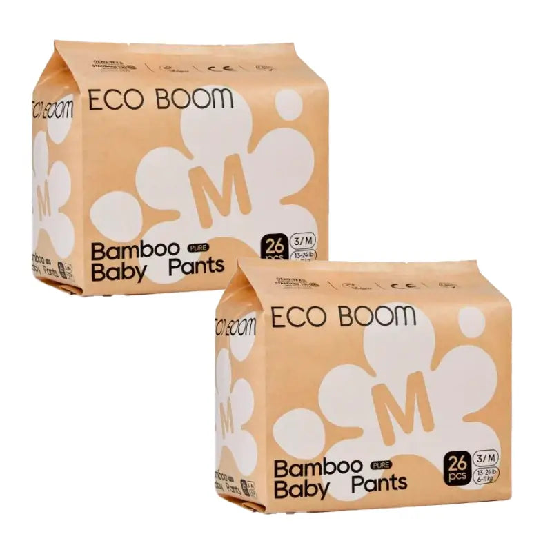 Eco Boom Pack 2X Pure M Bamboo Nappy, 52 pcs.