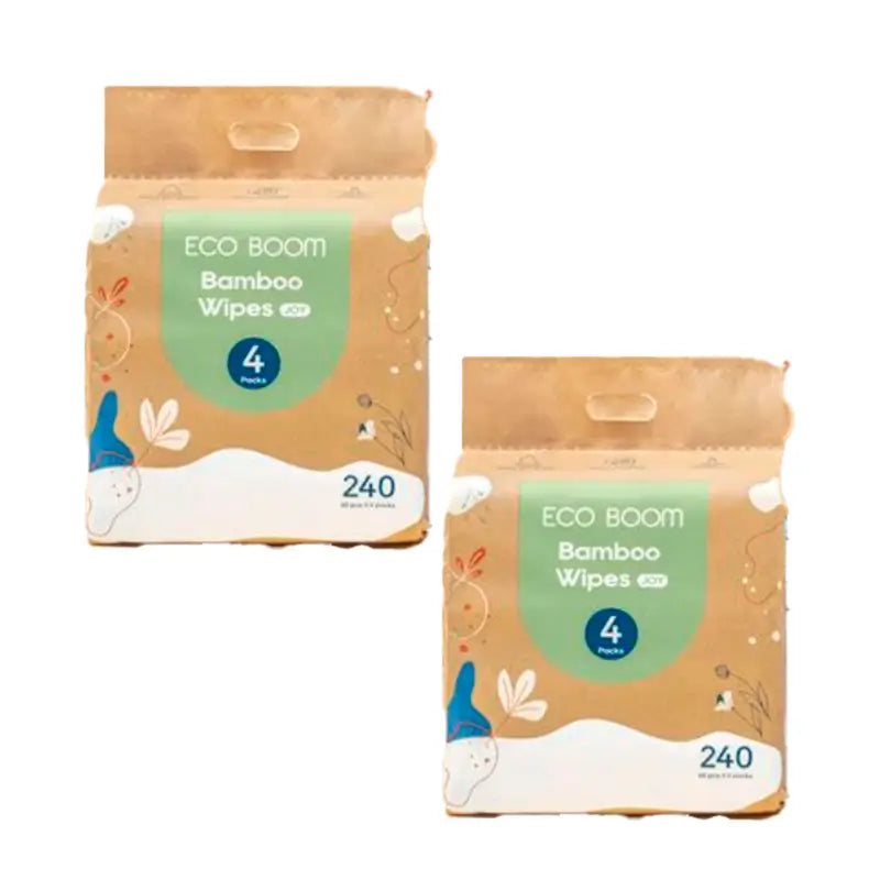 Eco Boom Pack Bamboo Wet Wipes, 2 X 240 units