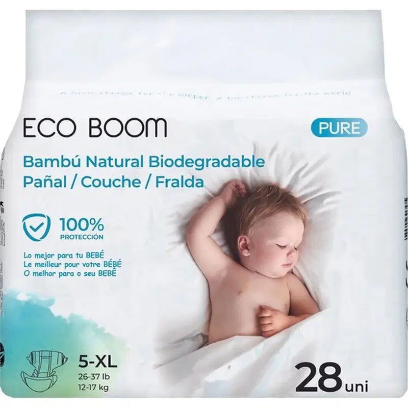 Eco Boom Bamboo Diaper Pure Xl 5, 28 pcs.