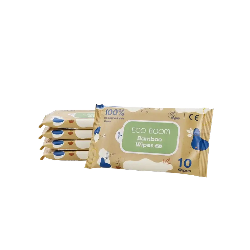 Eco Boom 100% Natural Bamboo Wipes Pack , 10 pcs.