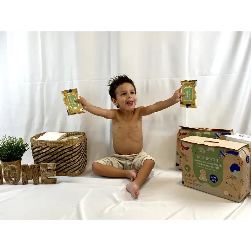 Eco Boom 100% Natural Bamboo Wipes Pack , 10 pcs.