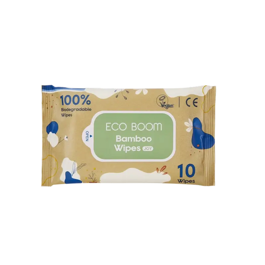 Eco Boom 100% Natural Bamboo Wipes Pack , 10 pcs.