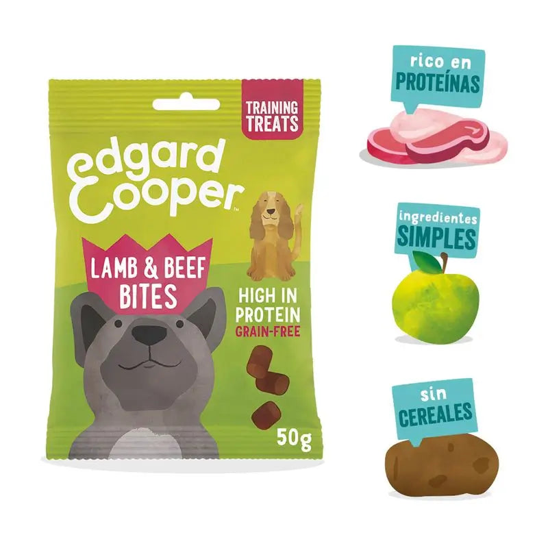 Edgar & Cooper Premios Para Perros 15x50g Grain-Free Con Cordero, Ternera, Pera Y Manzana