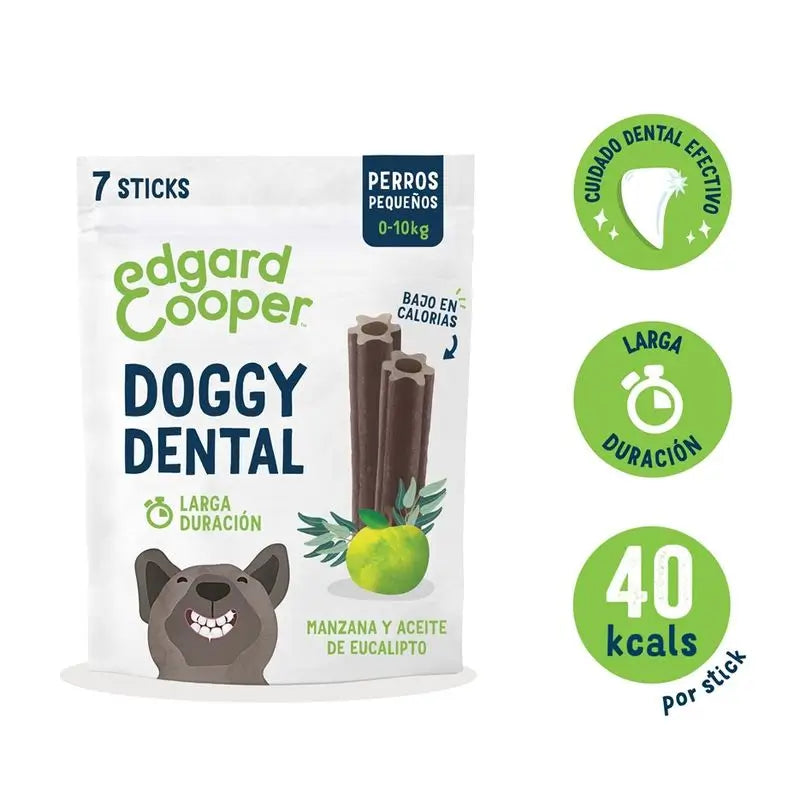 Edgar & Cooper Snack Dental Para Perros 8x120g Adult  Manzana y Eucalipto Pequeño