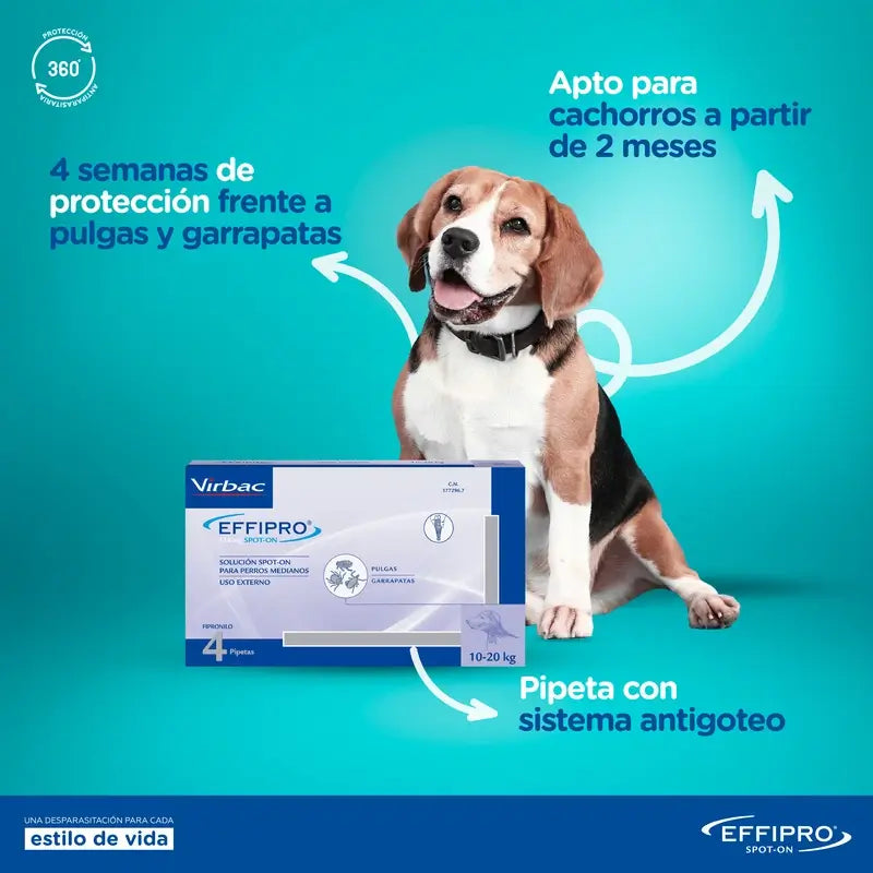 Effipro 268 Mg Spot-On Large Dogs 20-40Kg, 4 Pipettes