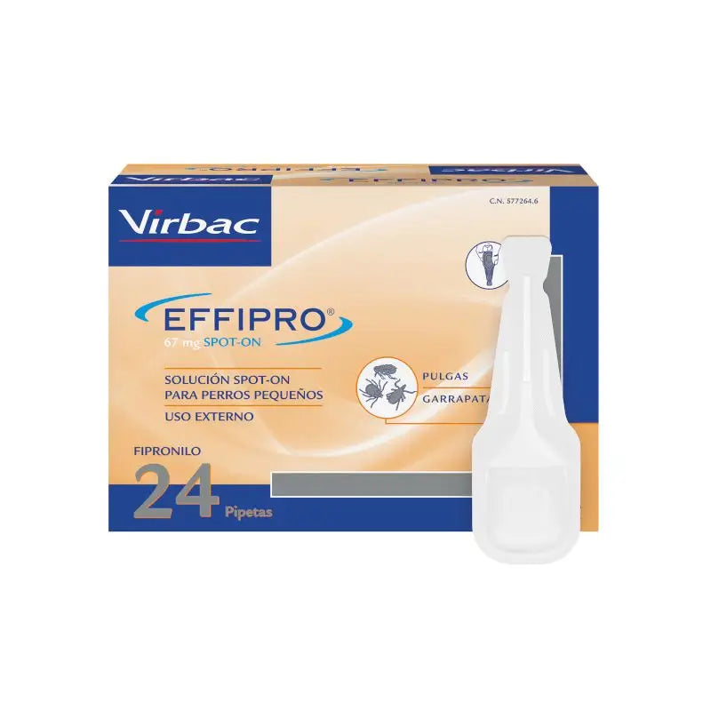 Effipro 67 Mg Spot-On Perros Pequeños 2-10Kg, 24 Pipetas