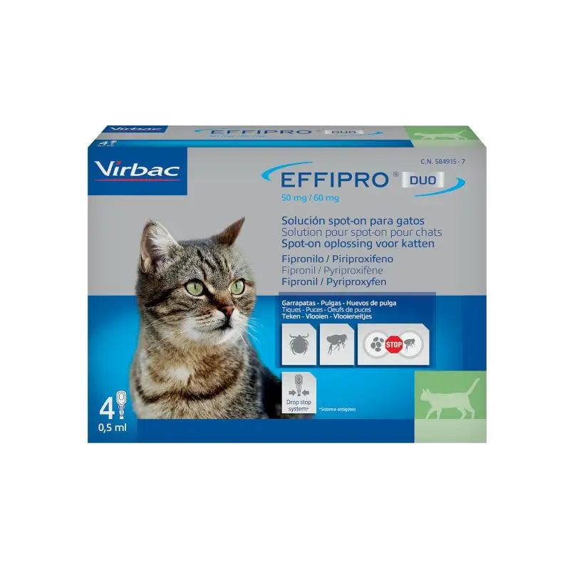 Effipro Duo Spot-On Cats, 4 Pipettes