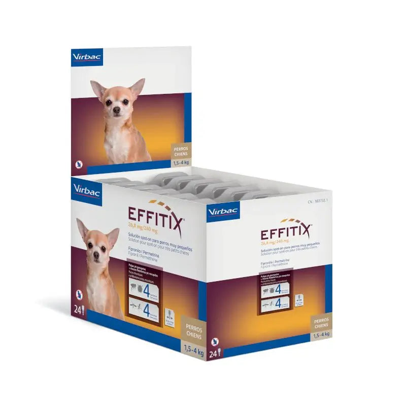 Effitix Xs Antiparasitarios Perros Muy Pequeños 1,5-4 Kg, 24 Pipetas