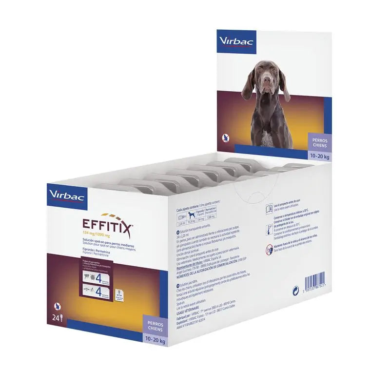 Effitix M Antiparasitic Medium Dogs 10-20 Kg, 24 Pipettes