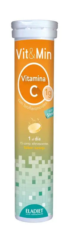 Eladiet Vit&Min Vitamina C, 15 Comprimidos Efervercentes