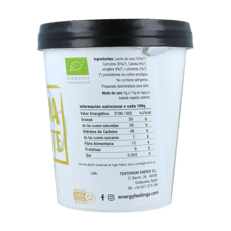 Energy Feelings Curcuma Chai Latte Tin 250Gr. Eco