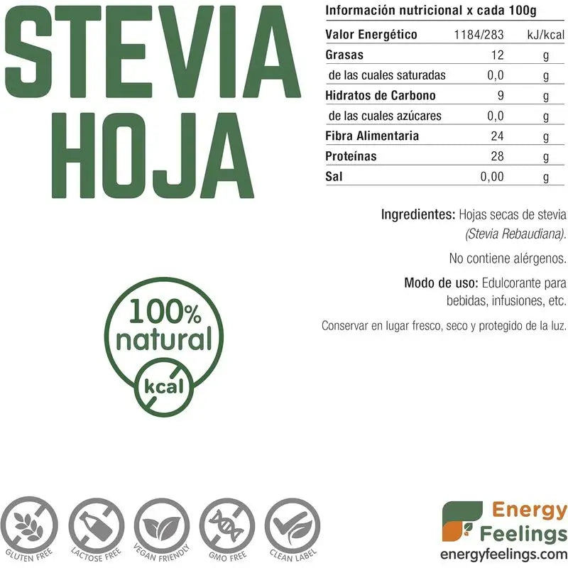 Energy Feelings Stevia Leaf 1Kg. Vegan Sg